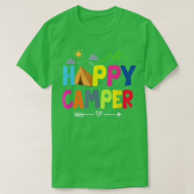 Lycklig Camper Camping Funny Gift T Shirt (Design framsida)