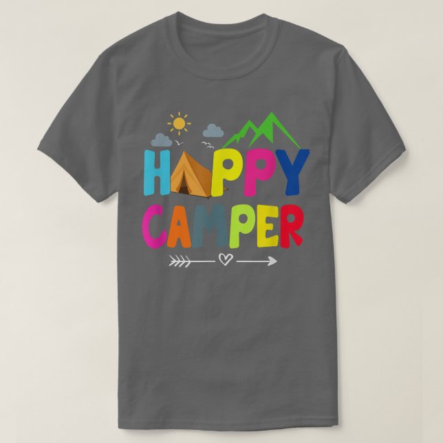 Lycklig Camper Camping Funny Gift T Shirt (Design framsida)