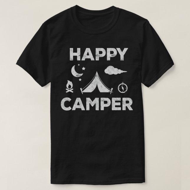 Lycklig Camper Camping Gift T Shirt (Design framsida)