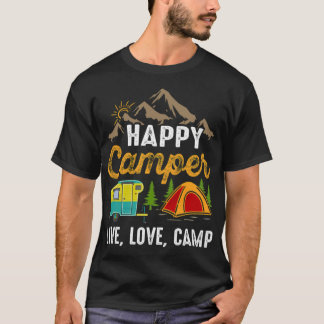 Lycklig Camper Camping Hiking Gift T Shirt