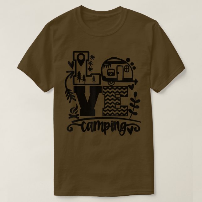 Lycklig Camper Camping Kärlek Camping Life Funny M T Shirt (Design framsida)