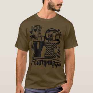 Lycklig Camper Camping Kärlek Camping Life Funny M T Shirt