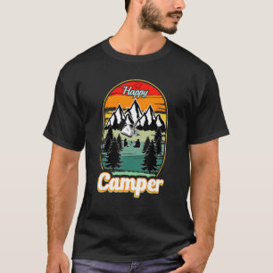 Lycklig Camper Camping Manar Women Retro 70 s 80-t T Shirt