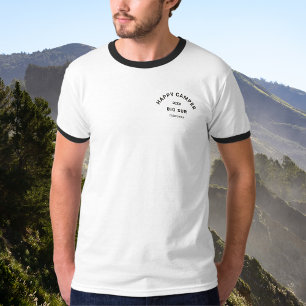 Lycklig Camper Camping Resa Vintage Black Ringer T Shirt