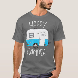 Lycklig Camper Camping s Blue Boler-järnvägsläger T Shirt
