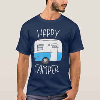 Lycklig Camper Camping s Blue Boler Trailer T Shirt