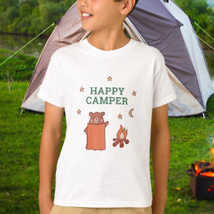 Lycklig Camper Cute Bear Camping Birthday T Shirt