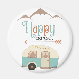 Lycklig Camper Cute Retro RV Magnet