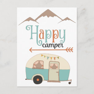 Lycklig Camper Cute Retro RV Vykort