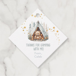 Lycklig Camper Cute Woodland Birthday Gåvor Etiketter