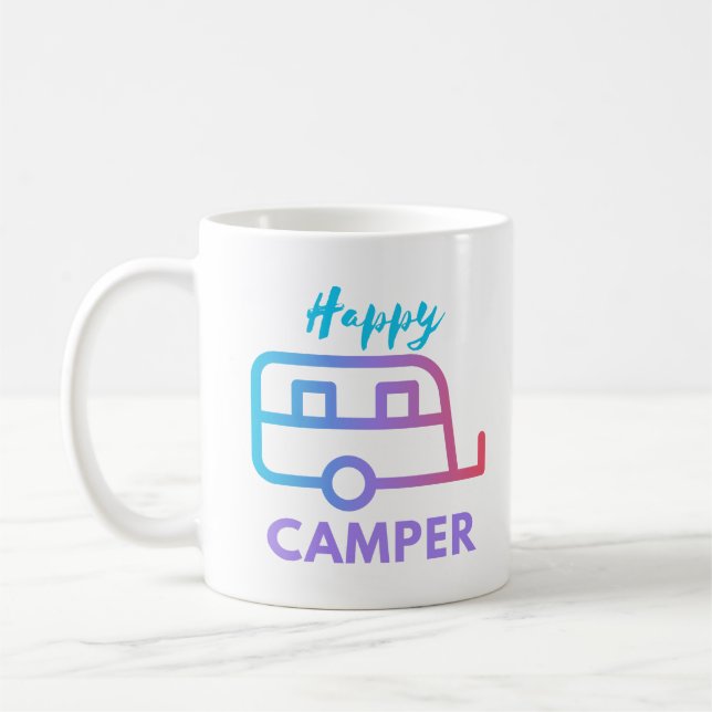 Lycklig Camper Drag bakom Äventyr Kaffemugg (Vänster)