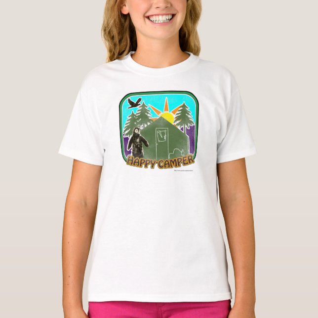 Lycklig Camper Färg Tee Shirt (Framsida)