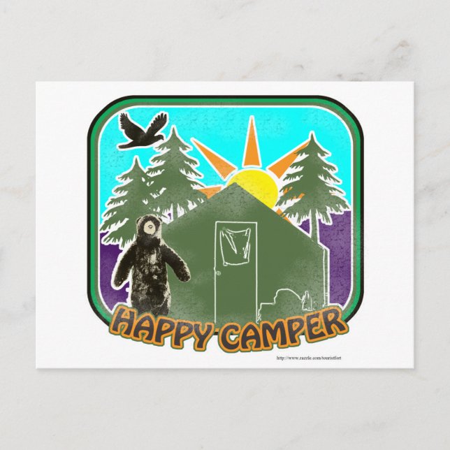 Lycklig Camper Färg Vykort (Framsida)