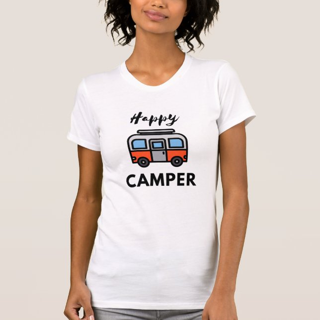Lycklig Camper för dem som Kärlek Camping T Shirt (Framsida)