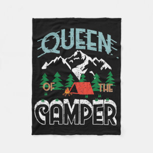 Lycklig Camper Funny Queen of the Camper Fleecefilt