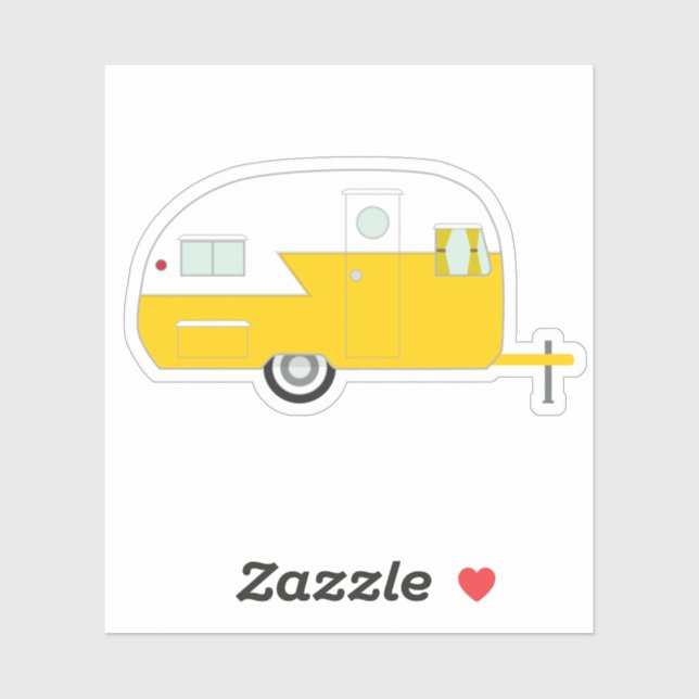Lycklig Camper Gult Klistermärken (Ark)