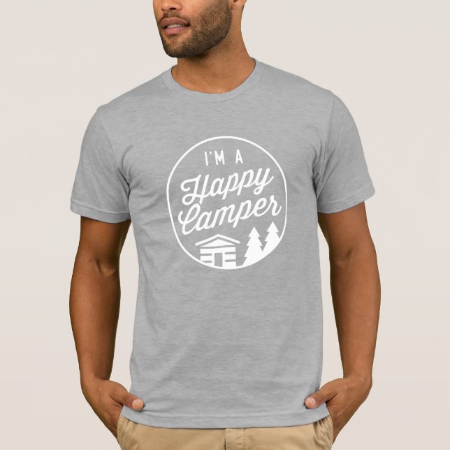 Lycklig Camper Heather Grått Unisex T-Shirt (Framsida)
