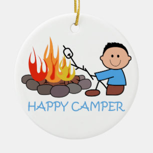 Lycklig Camper Julgransprydnad Keramik