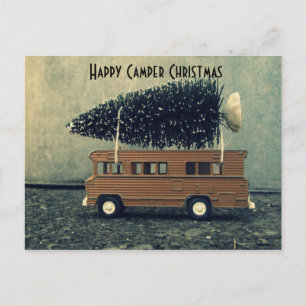 Lycklig Camper-julklapp Träd Helg Vykort