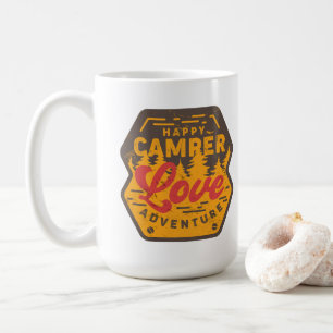 Lycklig Camper Kärlek Äventyr Kaffemugg
