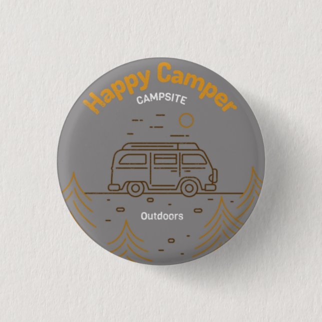 Lycklig Camper Knapp (Framsida)