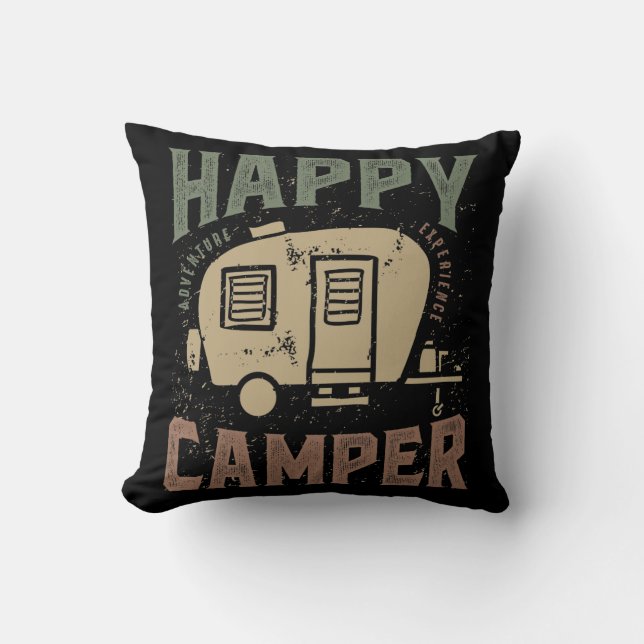 Lycklig Camper Kudde (Framsida)