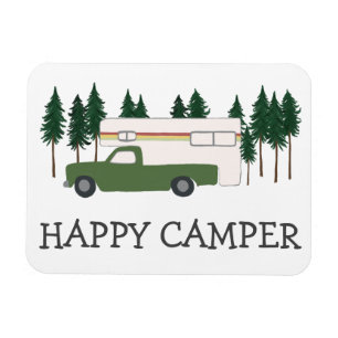 LYCKLIG CAMPER Lastbil Camping RVing Motorhome Trä Magnet