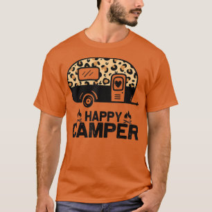 Lycklig Camper Leopard Funny Matching Camping Crew T Shirt
