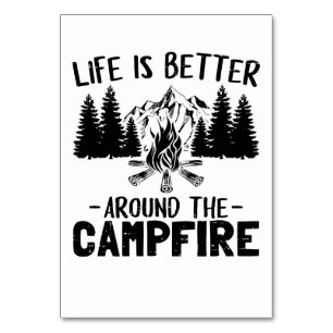 Lycklig Camper-livet är bättre runt Campfire Bordsnummer