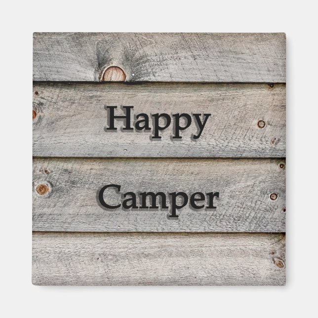 Lycklig Camper Magnet (Framsidan)