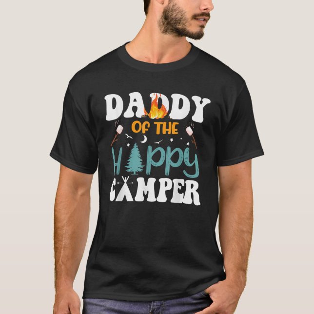 Lycklig Camper Manar 1:a dagen Camping Tri T Shirt (Framsida)