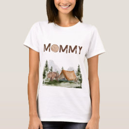 Lycklig Camper Mountain Forest Bear Birthday Mamma T Shirt