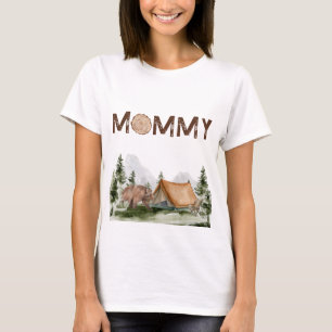 Lycklig Camper Mountain Forest Bear Birthday Mamma T Shirt
