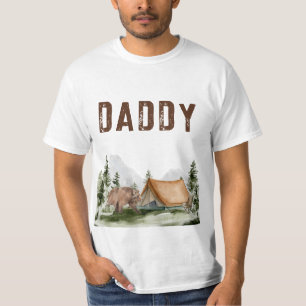 Lycklig Camper Mountain Forest Bear Birthday Pappa T Shirt