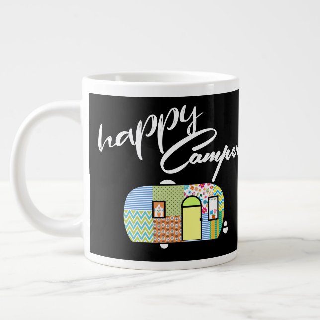 Lycklig Camper Mugg Jumbo Mugg (Vänster)