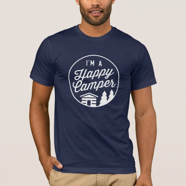 Lycklig Camper Navy Unisex T-Shirt (Framsida)
