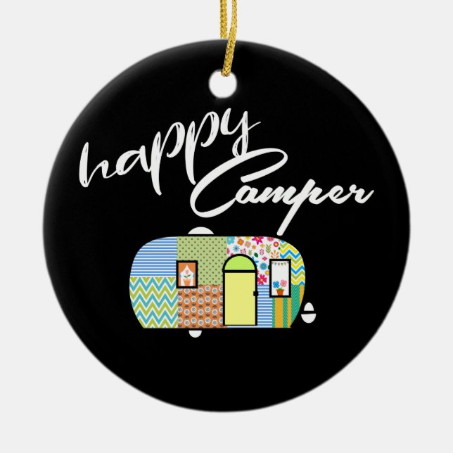 Lycklig Camper Ornaments Julgransprydnad Keramik (Framsidan)