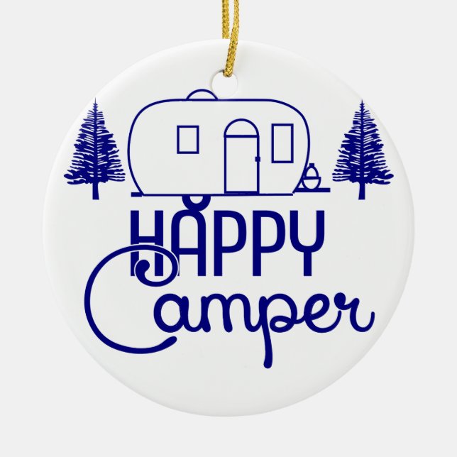 Lycklig Camper Ornaments Julgransprydnad Keramik (Framsidan)