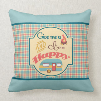 Lycklig Camper Personlig Pillow (Aqua & Coral) Kudde