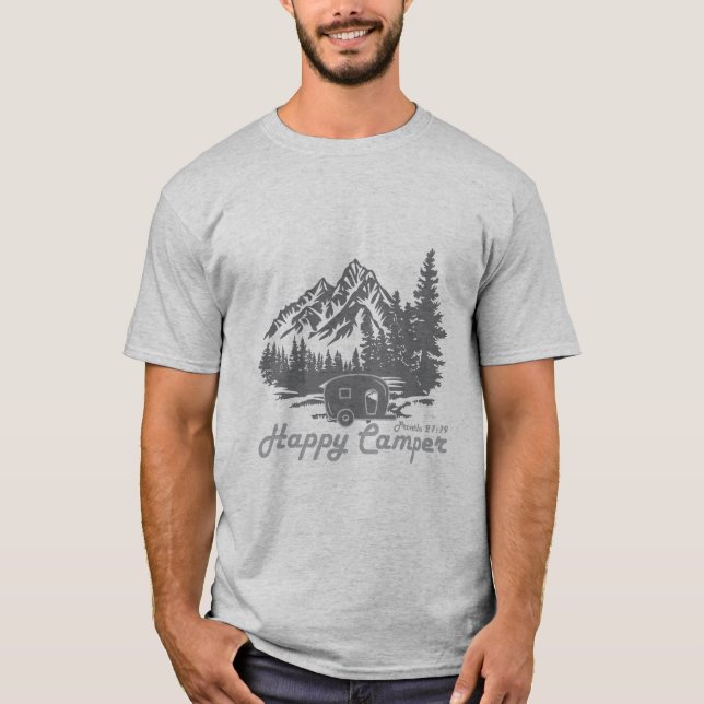 Lycklig Camper Proverbs 21:19 Shirt T (Framsida)