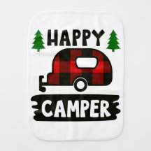 Lycklig Camper Red Buffalo Play Burp Cloth