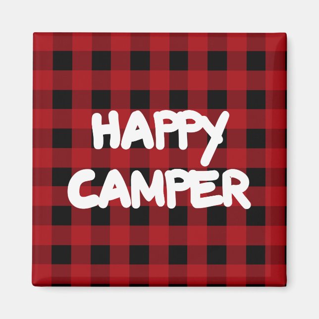 Lycklig Camper Red Buffalo Play-kylskåp Magnet (Framsidan)