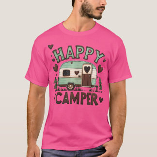 Lycklig Camper Retro Nostalgic Cute Heart Kärlek C T Shirt