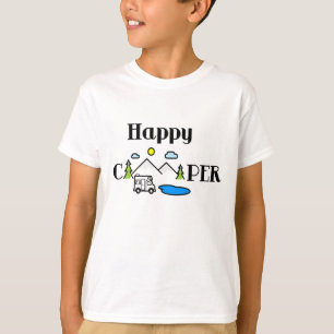 Lycklig Camper Roligt Nature Grönt Digital Art T Shirt