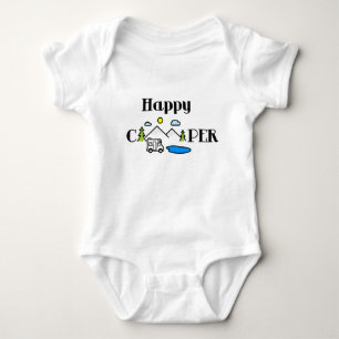 Lycklig Camper Roligt Nature Grönt Digital Art T Shirt