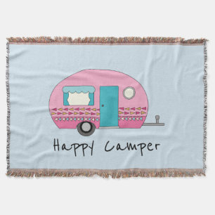 Lycklig Camper Rosa RV Filt