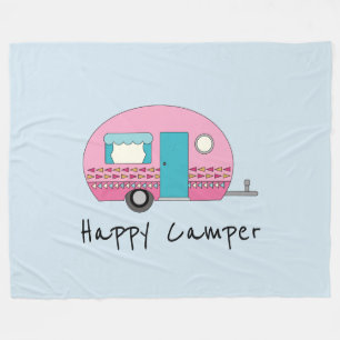 Lycklig Camper Rosa RV Fleecefilt