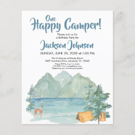 Lycklig Camper Rustic Mountas Birthday