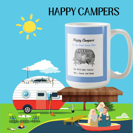 Lycklig Camper RV-familjekaffe Mugg