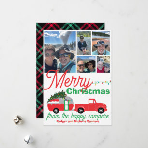 Lycklig Camper RV-turnéers julfoton Julkort